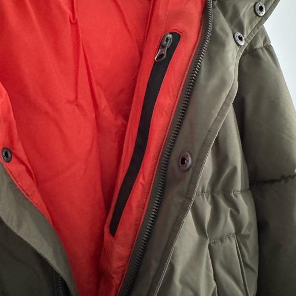 Olive Green Puffer Jacket with Sherpa Lining - Picture 6 of 9